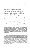 Cover page: Setting Up a Medical Home for Chinese Immigrant Families with Children with Special Health Care Needs: A Step-Wise Approach