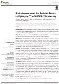 Cover page: Risk Assessment for Sudden Death in Epilepsy: The SUDEP-7 Inventory.