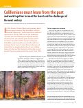 Cover page: Californians must learn from the past and work together to meet the forest and fire challenges of the next century