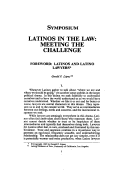 Cover page: Foreward: Latinos in the Law: Meeting the Challenge