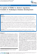 Cover page: Co-option of EDM2 to distinct regulatory modules in Arabidopsis thaliana development