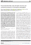 Cover page: Polyunsaturated fatty acids stimulate immunity and eicosanoid production in Drosophila melanogaster.