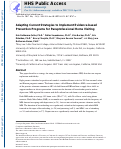 Cover page: Adapting Current Strategies to Implement Evidence-Based Prevention Programs for Paraprofessional Home Visiting