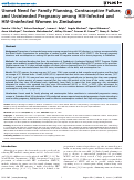 Cover page: Unmet Need for Family Planning, Contraceptive Failure, and Unintended Pregnancy among HIV-Infected and HIV-Uninfected Women in Zimbabwe