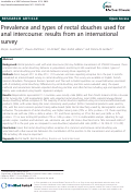 Cover page: Prevalence and types of rectal douches used for anal intercourse: results from an international survey