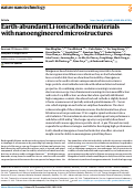 Cover page: Earth-abundant Li-ion cathode materials with nanoengineered microstructures.