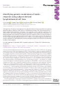 Cover page: Identifying genetic modulators of statin response using subject-derived lymphoblastoid cell lines