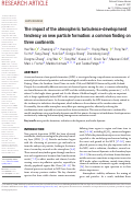 Cover page: The impact of the atmospheric turbulence development tendency on new particle formation: a common finding on three continents