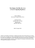 Cover page: The Origins of the Blue Sky Laws:  A Test of Competing Hypotheses
