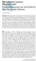 Cover page: Methodists against Martial Law: Filipino Chicagoans and the Church’s Role in a Global Crusade