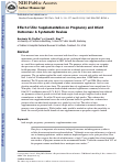 Cover page: Effect of zinc supplementation on pregnancy and infant outcomes: a systematic review.