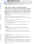 Cover page: Traffic-related air pollution is associated with glucose dysregulation, blood pressure, and oxidative stress in children