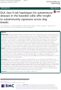 Cover page: DLA class II risk haplotypes for autoimmune diseases in the bearded collie offer insight to autoimmunity signatures across dog breeds