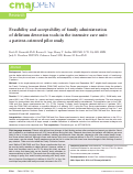 Cover page: Feasibility and acceptability of family administration of delirium detection tools in the intensive care unit: a patient-oriented pilot study.