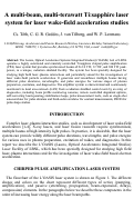 Cover page: A multi-beam, multi-terawatt Ti: Sapphire laser system for laser wake-field acceleration studies