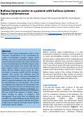 Cover page: Bullous herpes zoster in a patient with bullous systemic lupus erythematosus