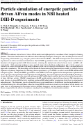 Cover page: Particle simulation of energetic particle driven Alfvén modes in NBI heated DIII-D experiments