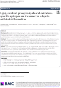 Cover page: Lp(a), oxidized phospholipids and oxidation-specific epitopes are increased in subjects with keloid formation