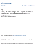 Cover page: Effects of Tissue Nitrogen and Media Nitrate on Trace Metal Uptake and Trophic Transfer by Ulva spp.