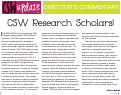 Cover page: Director's Commentary: CSW Research Scholars!