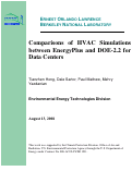 Cover page: Comparisons of HVAC Simulations between EnergyPlus and DOE-2.2 for Data Centers