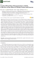 Cover page: Cerebral Blood Flow Measurements in Adults: A Review on the Effects of Dietary Factors and Exercise