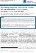 Cover page: High-quality permanent draft genome sequence of the Parapiptadenia rigida-nodulating Burkholderia sp. strain UYPR1.413