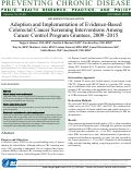 Cover page: Adoption and Implementation of Evidence-Based Colorectal Cancer Screening Interventions Among Cancer Control Program Grantees, 2009–2015