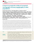 Cover page: Long-term prognostic utility of computed tomography coronary angiography in older populations.