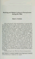 Cover page: Banking and Market Culture in Pennsylvania during the 1780s
