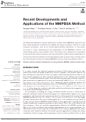 Cover page: Recent Developments and Applications of the MMPBSA Method