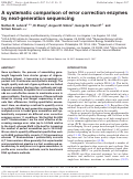 Cover page: A systematic comparison of error correction enzymes by next-generation sequencing