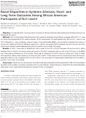 Cover page: Racial Disparities in Systemic Sclerosis: Short- and Long-Term Outcomes Among African American Participants of SLS I and II.