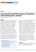 Cover page: Seasonal and Size-Specific Occupancy of Striped Bass in the Stanislaus River, California