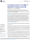 Cover page: Decoupling the impact of microRNAs on translational repression versus RNA degradation in embryonic stem cells