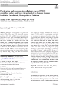 Cover page: Particulate and gaseous air pollutants exceed WHO guideline values and have the potential to damage human health in Faisalabad, Metropolitan, Pakistan.