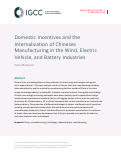 Cover page: Domestic Incentives and the Internalization of Chineses Manufacturing in the Wind, Electric Vehicle, and Battery Industries