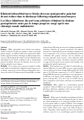 Cover page: Bilateral infraorbital nerve blocks decrease postoperative pain but do not reduce time to discharge following outpatient nasal surgery