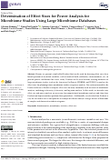 Cover page: Determination of Effect Sizes for Power Analysis for Microbiome Studies Using Large Microbiome Databases.