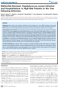 Cover page: Methicillin-Resistant Staphylococcus aureus Infection and Hospitalization in High-Risk Patients in the Year following Detection