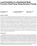 Cover page: Load Flexibility of a Residential Multi-Function Heat Pump Using Dynamic Pricing