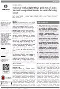 Cover page: Individual-level and plant-level predictors of acute, traumatic occupational injuries in a manufacturing cohort