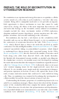 Cover page: Preface The Role of Reconstitution in Cytoskeleton Research