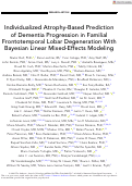 Cover page of Individualized Atrophy‐Based Prediction of Dementia Progression in Familial Frontotemporal Lobar Degeneration With Bayesian Linear Mixed‐Effects Modeling