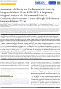 Cover page: Assessment of Obesity and Cardiometabolic Status by Integrase Inhibitor Use in REPRIEVE: A Propensity-Weighted Analysis of a Multinational Primary Cardiovascular Prevention Cohort of People With Human Immunodeficiency Virus