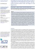 Cover page: Feasibility of using Facebook for HIV prevention: Implications for translational research among justice-involved women who use drugs in rural Appalachia