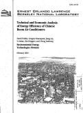 Cover page: Technical and Economic Analysis of Energy Efficiency of Chinese Room Air Conditioners