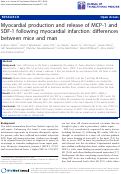 Cover page: Myocardial Production and Release of MCP-1 and SDF-1 Following Myocardial Infarction: Differences Between Mice and Man.