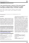 Cover page: Video-Based Kinematic Analysis of Movement Quality in a Phase 3 Clinical Trial of Troriluzole in Adults with Spinocerebellar Ataxia: A Post Hoc Analysis.