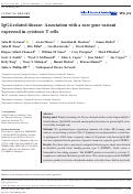 Cover page: IgG4‐related disease: Association with a rare gene variant expressed in cytotoxic T cells